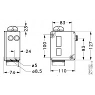 DANFOSS 017-529566 — Реле давления RT для тяжелых условий эксплуатации, диапазон настройки уставки 10-30 бар, дифференциал 1-4 бар, присоединение G 3/8 017-529566