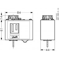 DANFOSS 060L112266 — Реле температуры (термостат) KP, IP 30/44, диапазон регулирования 20...60 °C, длина трубки 3 м 060L112266