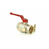DANFOSS 065B8219 — Латунный шаровой кран BVR-D с внутренней резьбой и спускным элементом, DN 32, PN 40, управление — рычаг, алюминий, корпус — латунь CW617N 065B8219